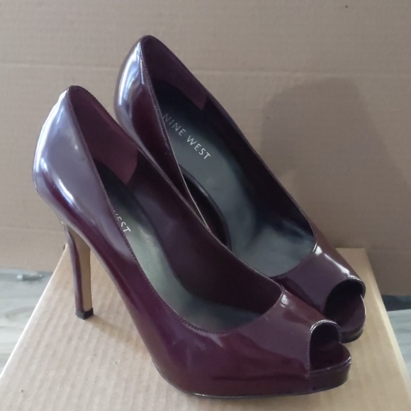 Nine West Shoes - *SOLD ON MERC* Red Nine West Peep Toe Heels